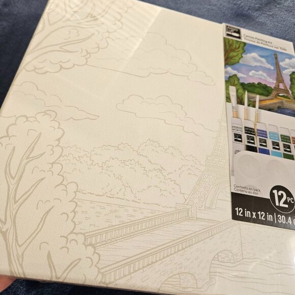 Artist's Loft - Canvas Painting Kit Eiffel Tower Paris France 12 x 12 in - Picture 3 of 7